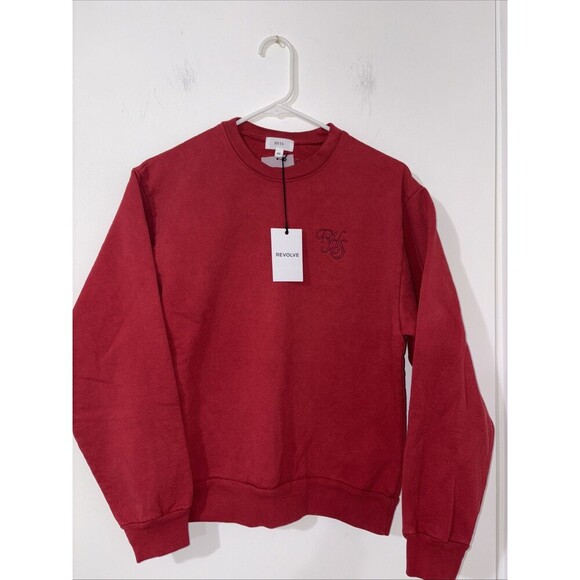 New Revolve RVLV RED SWEATSHIRT EMBROIDERED RHS MEDIUM NEW WITH TAGS - Picture 1 of 9